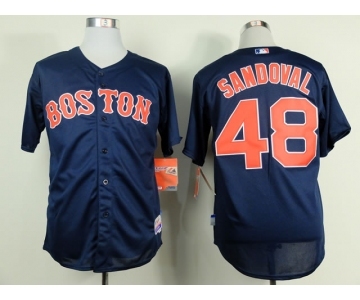 youth mlb jerseys boston red sox #48 sandoval blue