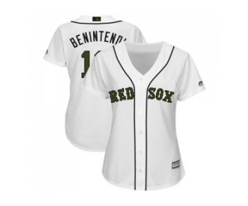 Women Boston Red Sox #16 Andrew Benintendi White 2018 Memorial Day Cool Base Stitched MLB Jersey