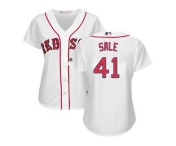 Women's Boston Red Sox #41 Chris Sale White Home Stitched MLB Jersey