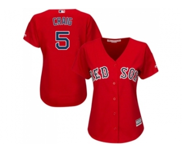 Women's Boston Red Sox #5 Allen Craig Red Alternate Stitched MLB Jersey