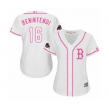 Women's Majestic Boston Red Sox #16 Andrew Benintendi Authentic White Fashion 2018 World Series Champions MLB Jersey