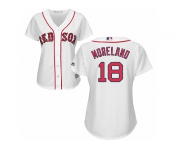 Women's Majestic Boston Red Sox #18 Mitch Moreland Authentic White Home MLB Jersey