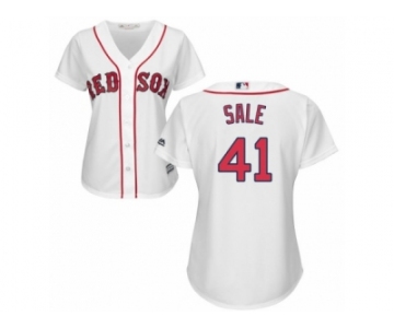 Women's Majestic Boston Red Sox #41 Chris Sale Authentic White Home MLB Jersey