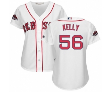 Women's Majestic Boston Red Sox #56 Joe Kelly Authentic White Home 2018 World Series Champions MLB Jersey