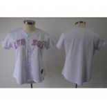 women mlb boston red sox blank white[pink number]