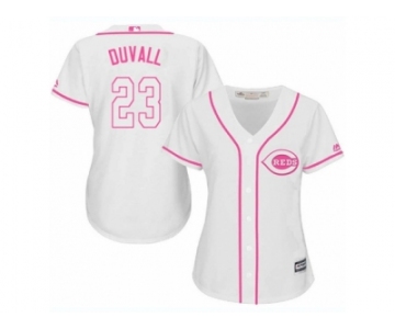 Women's Majestic Cincinnati Reds #23 Adam Duvall Authentic White Fashion Cool Base MLB Jersey