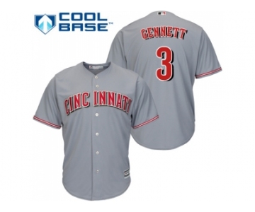 Youth Cincinnati Reds #3 Scooter Gennett Grey Cool Base Stitched MLB Jersey