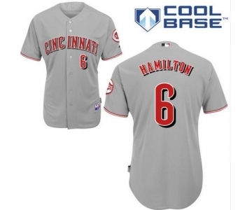 youth mlb jerseys cincinnati reds #6 hamilton grey