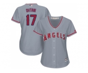 Women Los Angeles Angels Of Anaheim #17 Shohei Ohtani Grey Road Stitched MLB Jersey
