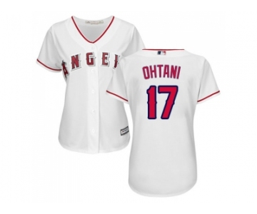 Women Los Angeles Angels Of Anaheim #17 Shohei Ohtani White Home Stitched MLB Jersey