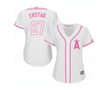 Women Majestic Los Angeles Angels of Anaheim #27 Darin Erstad Authentic White Fashion Cool Base MLB Jersey