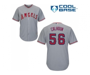 Women's Los Angeles Angels Of Anaheim #56 Kole Calhoun Grey Road Stitched MLB Jersey