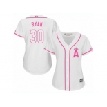 Women's Majestic Los Angeles Angels of Anaheim #30 Nolan Ryan Authentic White Fashion Cool Base MLB Jersey