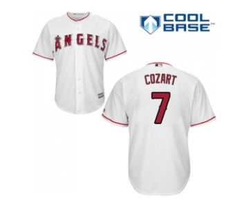 Youth Los Angeles Angels #7 Zack Cozart White Cool Base Stitched MLB Jersey