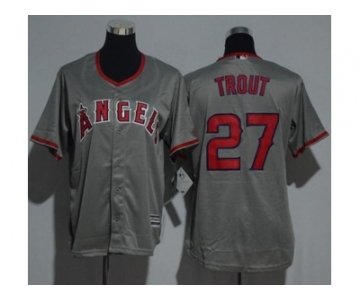 Youth Los Angeles Angels Of Anaheim #27 Mike Trout Grey Cool Base Stitched MLB Jersey