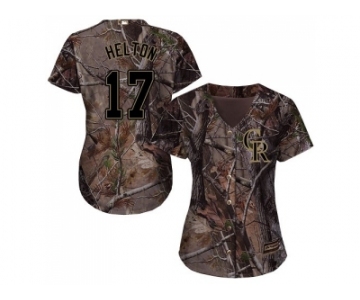 Women Colorado Rockies #17 Todd Helton Camo Realtree Collection Cool Base Stitched MLB Jersey