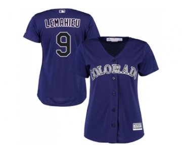 Women's Colorado Rockies #9 DJ LeMahieu Purple Alternate Stitched MLB Jersey