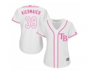 Women Tampa Bay Rays #39 Kevin Kiermaier White Pink Fashion Stitched MLB Jersey