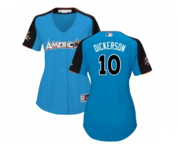 Women's Majestic Tampa Bay Rays #10 Corey Dickerson Replica Blue American League 2017 MLB All-Star MLB Jersey
