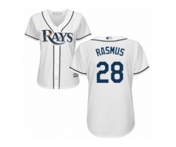 Women's Majestic Tampa Bay Rays #28 Colby Rasmus Authentic White Home Cool Base MLB Jersey