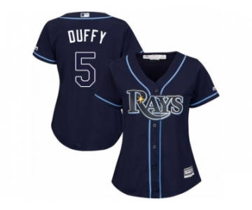 Women's Majestic Tampa Bay Rays #5 Matt Duffy Replica Navy Blue Alternate Cool Base MLB Jersey
