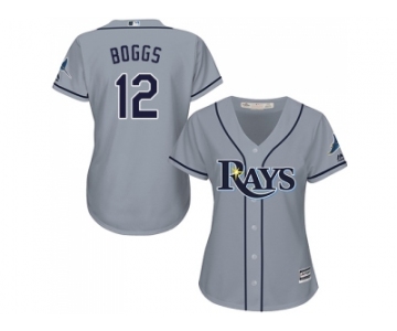 Women's Tampa Bay Rays #12 Wade Boggs Grey Road Stitched MLB Jersey