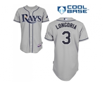 Youth Tampa Bay Rays #3 Evan Longoria Grey Cool Base Stitched MLB Jersey