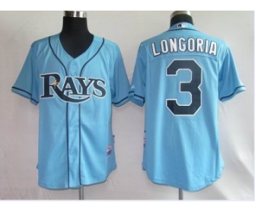 youth mlb tampa bay rays #3 longoria lt blue