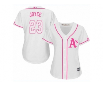 Women's Majestic Oakland Athletics #23 Matt Joyce Replica White Fashion Cool Base MLB Jersey