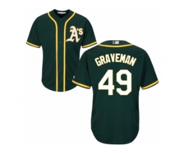 Youth Majestic Oakland Athletics #49 Kendall Graveman Replica Green Alternate 1 Cool Base MLB Jersey