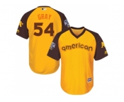 Youth Majestic Oakland Athletics #54 Sonny Gray Authentic Yellow 2016 All-Star American League BP Cool Base MLB Jersey