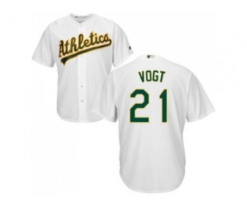 Youth Oakland Athletics #21 Stephen Vogt White Cool Base Stitched MLB Jersey