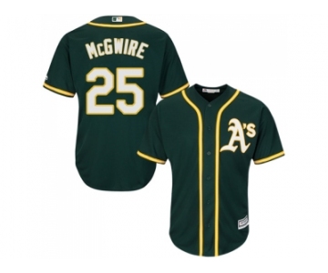 Youth Oakland Athletics #25 Mark McGwire Green Cool Base Stitched MLB Jersey