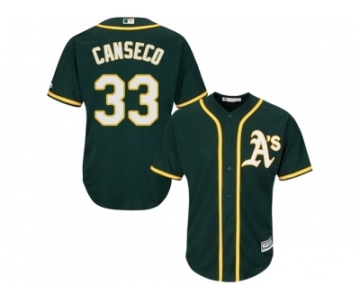 Youth Oakland Athletics #33 Jose Canseco Green Cool Base Stitched MLB Jersey