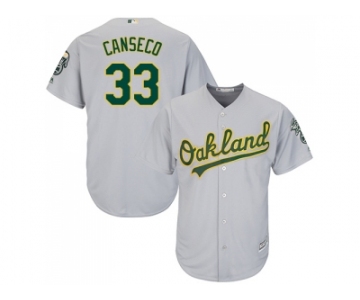 Youth Oakland Athletics #33 Jose Canseco Grey Cool Base Stitched MLB Jersey