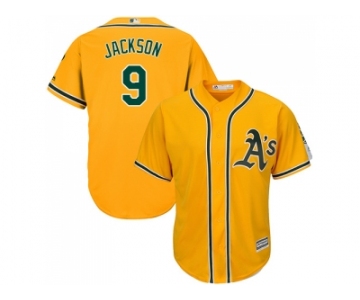Youth Oakland Athletics #9 Reggie Jackson Gold Cool Base Stitched MLB Jersey