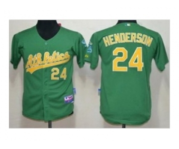 Youth mlb jerseys oakland athletics #24 henderson green