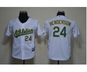 youth mlb jerseys oakland athletics #24 henderson white