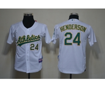 youth mlb jerseys oakland athletics #24 henderson white