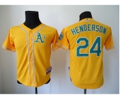youth mlb jerseys oakland athletics #24 henderson yellow