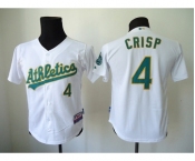 youth mlb jerseys oakland athletics #4 crisp white
