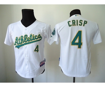youth mlb jerseys oakland athletics #4 crisp white