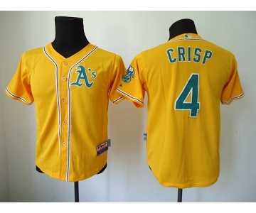 youth mlb jerseys oakland athletics #4 crisp yellow