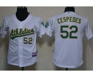youth mlb oakland athletics #52 yoenis cespedes white