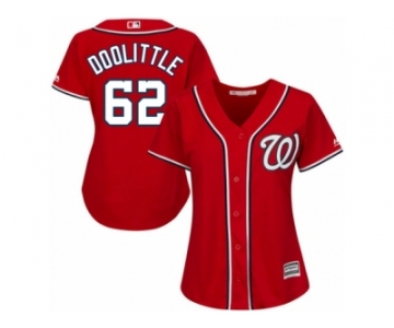 Women Majestic Washington Nationals #62 Sean Doolittle Replica Red Alternate 1 Cool Base MLB Jersey