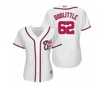 Women Majestic Washington Nationals #62 Sean Doolittle Replica White Home Cool Base MLB Jersey