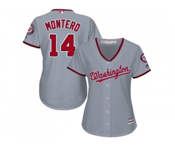 Women Washington Nationals #14 Miguel Montero Grey Road Stitched MLB Jersey