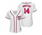 Women Washington Nationals #14 Miguel Montero White Home Stitched MLB Jersey