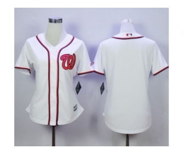 Women Washington Nationals Blank White Fashion Stitched MLB Jersey