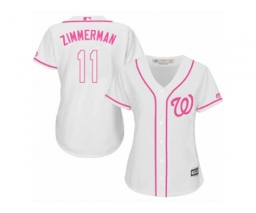 Women's Majestic Washington Nationals #11 Ryan Zimmerman Replica White Fashion Cool Base MLB Jersey
